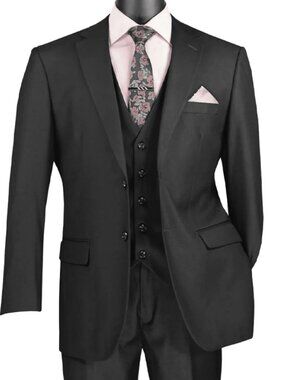 Vinci Coat Blazer Designed In Italy Suit Jacket Men's 46 XL Black NWT
